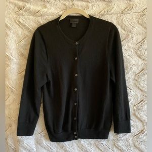 J Crew Italian Cashmere Black Cardigan